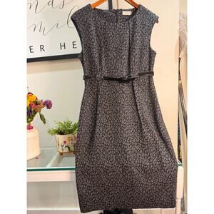 Calvin Klein Grey Leopard Print Dress – Size 10 – NWOT